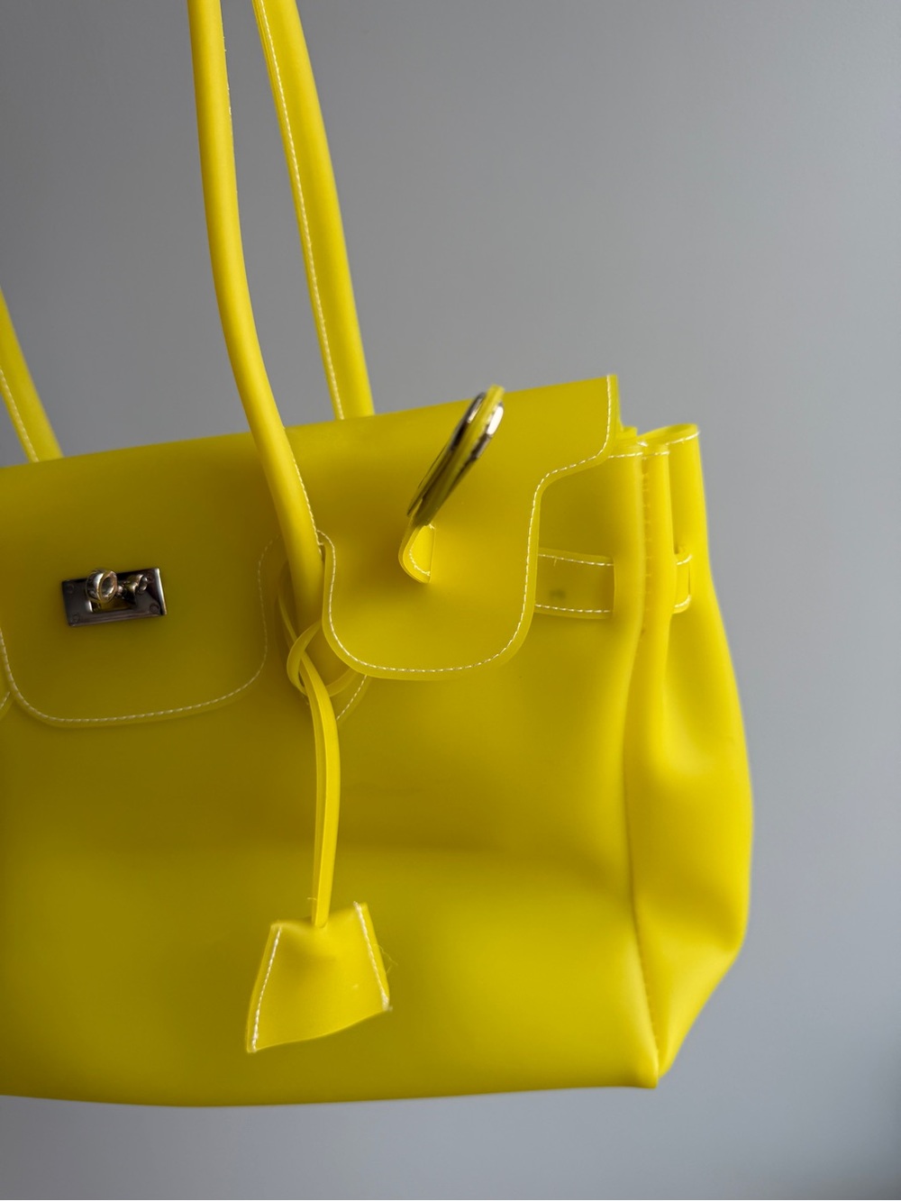 Jelly Firkin Jelly Sac Yellow Structured Tote Handbag - Women Bags - Picture 6 of 9
